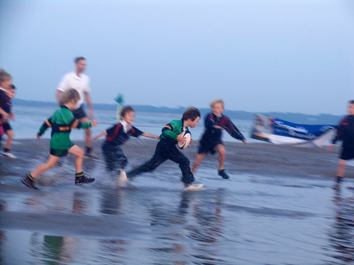 Rugby match on the Bramble Bank